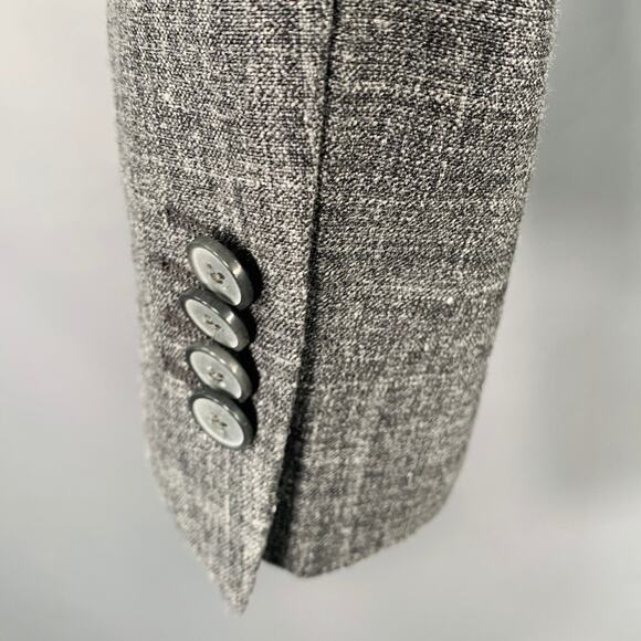 JOSEPH ABBOUD Size 40 Grey White Woven Wool Linen Sport Coat - Picture 5 of 10